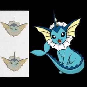 Vintage Genuine VAPOREON Pokemon Earrings